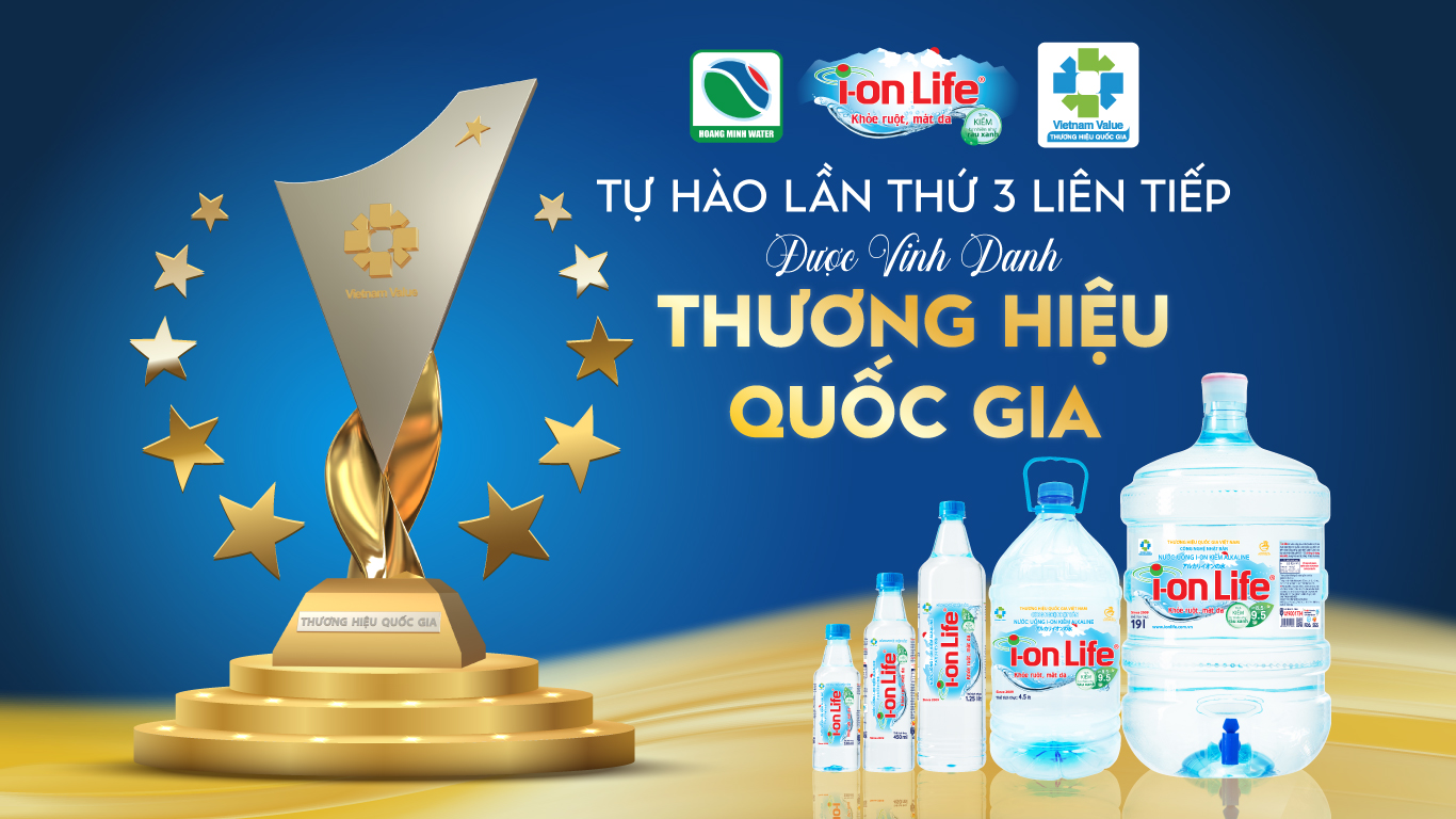 nước ion kiềm i-on Life đạt Thương Hiệu Quốc Gia Việt Nam