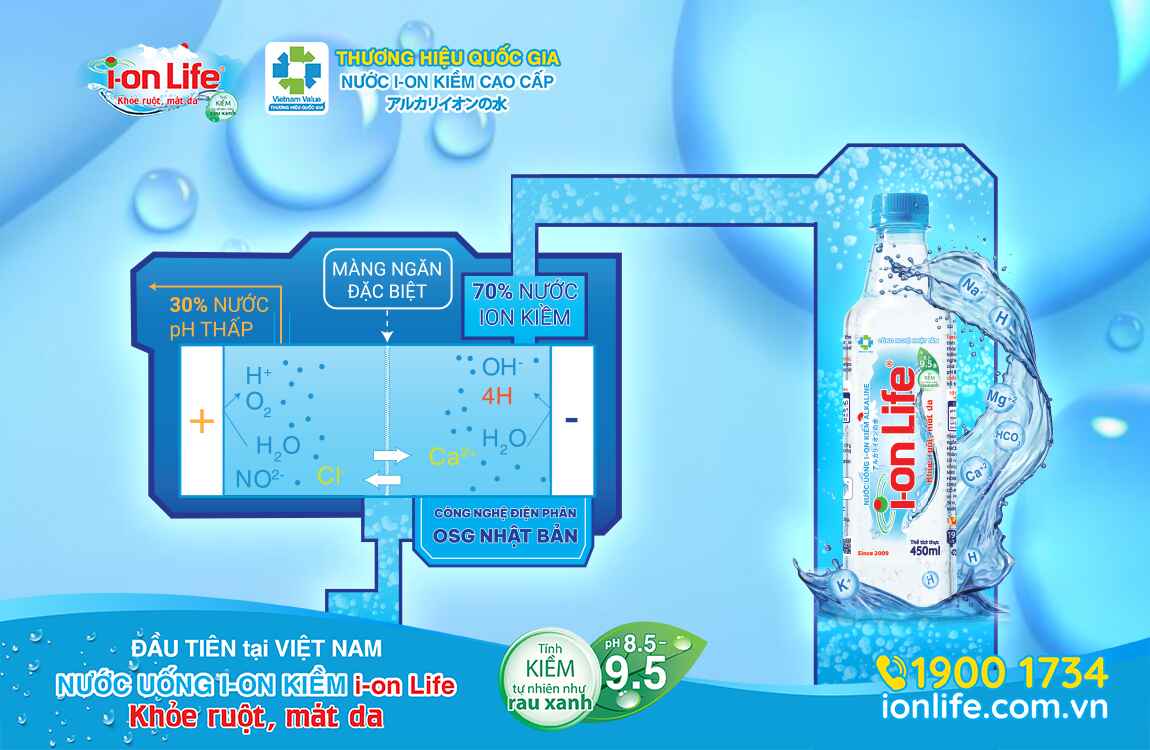 Nước ion kiềm là loại nước giàu kiềm và hydro