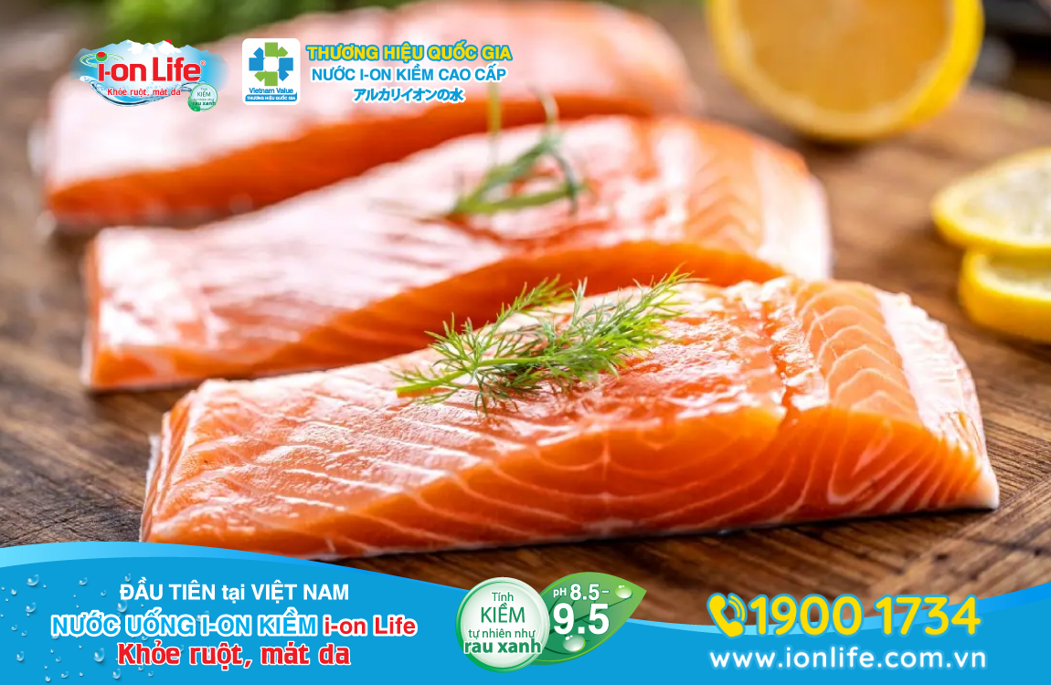 Cá hồi chứa nhiều omega 3 và các vitamin tốt cho não bộ, tim mạch